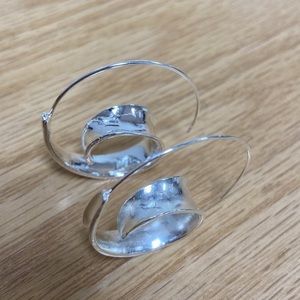 Sterling Silver Sculptural Hoops